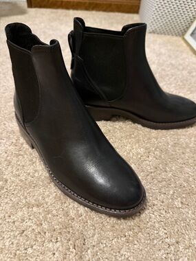 Cole Haan Black Leather Chelsea Ankle Boots
